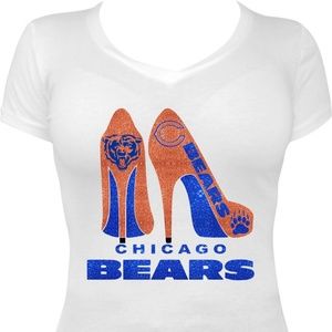 Glitter Chicago Bears Heel Tee
